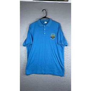 Vintage Hartwell Polo Shirt Mens XL Blue United States Sixth Fleet USA Military